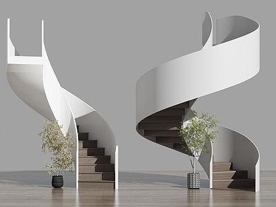 现代旋转楼梯3d模型