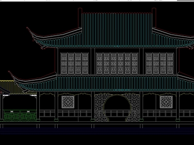 經典古建築平面立面剖面圖【id:1102101973】