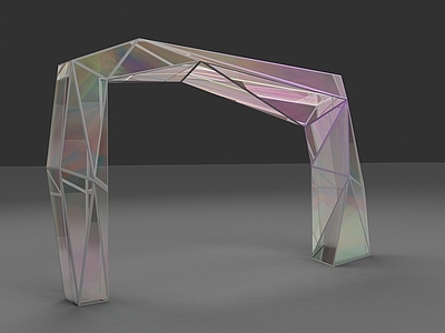 现代异形活动门头 异形活动炫彩龙门架3d模型