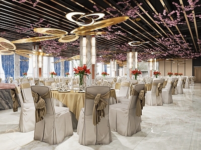 酒店宴会厅3d模型下载_原创酒店宴会厅3d模型【知末网3d模型】