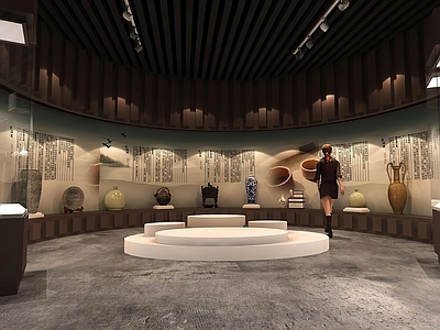 新中式博物馆3d模型下载_原创博物馆3d模型【知末网3d模型】