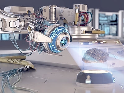 工业风机械手臂 机械手 科技场景 科幻场景3d模型