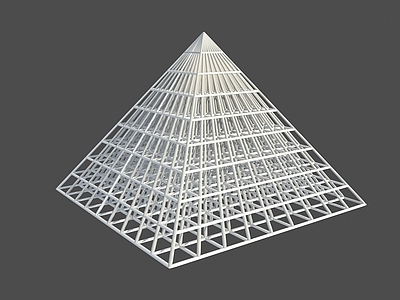 工业风金字塔内部支撑结构 钢结构塔3d模型