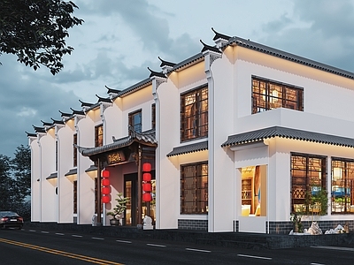 新中式门头门面3d模型