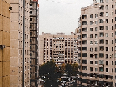 户外 楼区 小区 窗外 背景 小区外景