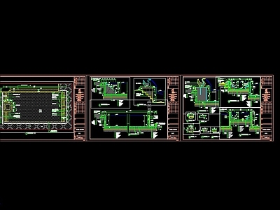 庭院 别墅园 现代游泳池 施工图