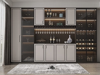 新中式酒柜3d模型