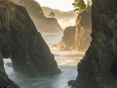 峡谷 水流 天空 风景