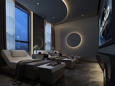 现代足浴按摩店包房3d模型