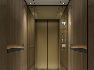 现代电梯轿厢3d模型