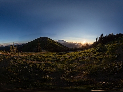 hdr空灵山谷全景 黄昏HDR