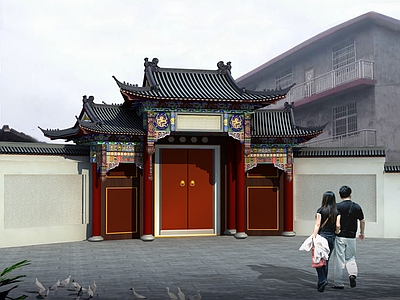 中式徽派建筑施工图下载