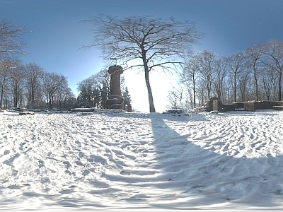 HDR户外雪景全景天空