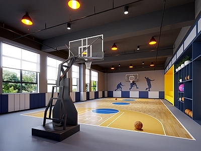 现代室内篮球馆3d模型