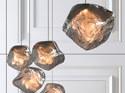 现代吊灯 艺术吊灯 石头吊灯3d模型