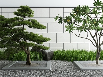 新中式树池 乔木3d模型