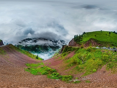 HDR山谷迷雾全景