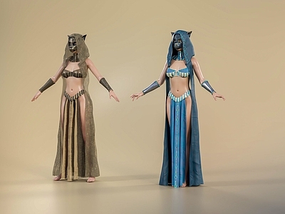 古埃及女人 女祭司 形体手势 舞蹈演员3d模型