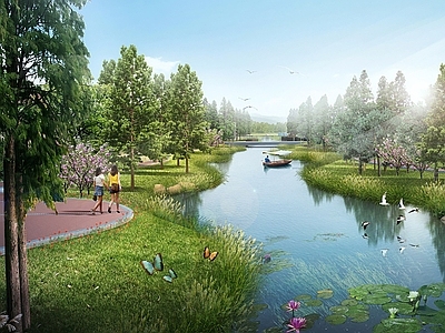 现代河道湿地景观