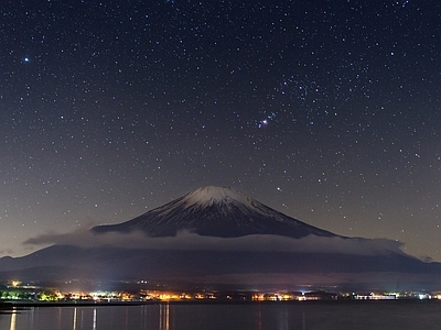 天空 星星 富士风景 星空