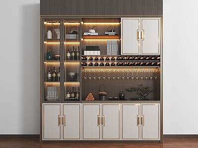 新中式酒柜3d模型