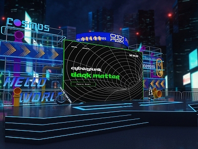 现代赛博朋克舞台3d模型