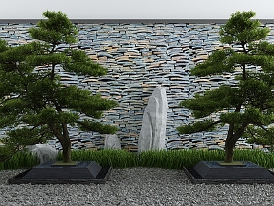 新中式树池3d模型