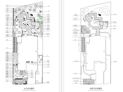 别墅庭院景观设计平面 施工图