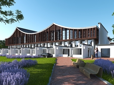 新中式办公楼3d模型