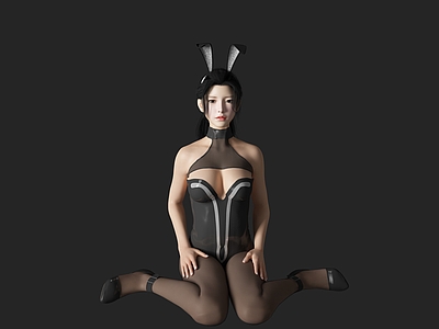 现代兔女郎女人 性感美女 兔女郎3d模型