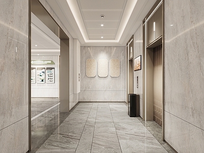 现代电梯间3d模型