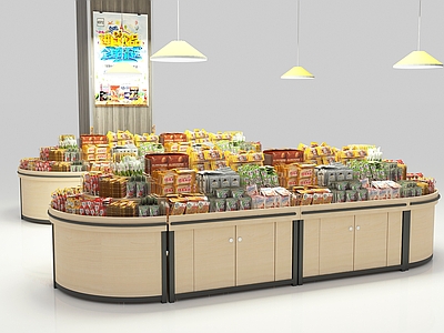 现代零食货架 展柜3d模型