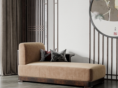 新中式贵妃椅3d模型下载