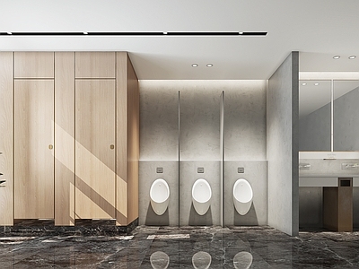 现代公共卫生间 洗手间 厕所3d模型