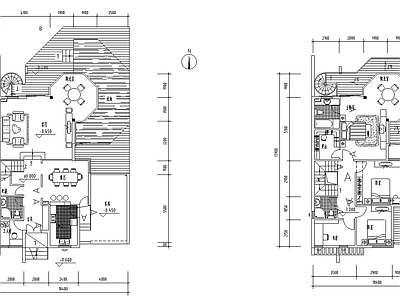 斜屋顶别墅施工图