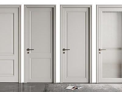 简欧房门 平开门 单开门3d模型