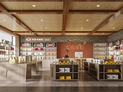 新中式特产礼品店3d模型
