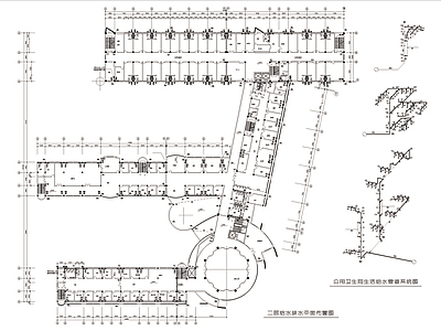 南方城市二甲医院综合楼室内室外给排水施工图 建筑给排水