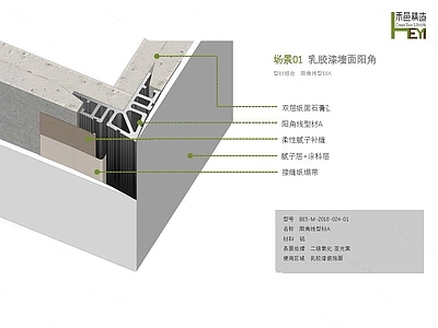 乳胶漆阳角型材收口条墙面节点施工图