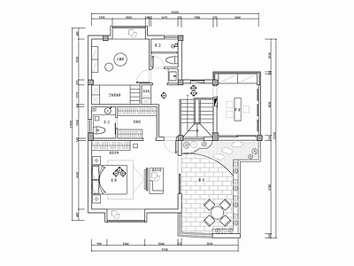 200㎡现代简约风格家装别墅CAD施工图