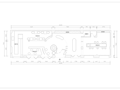 现代简约茶空间水吧CAD平面布置图