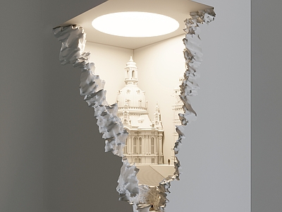 现代嵌入式墙角石膏灯