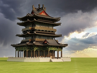 新中式红叶石楠3d模型下载