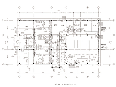 锅炉房浴室CAD给排水图施工图 建筑给排水