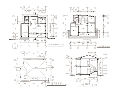 5套乡村自建别墅建筑结构CAD图施工图