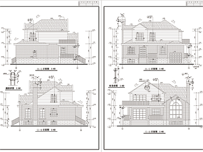 新农村别墅建筑结构cad图 施工图