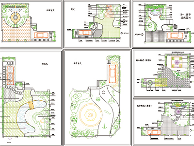 六套别墅花园设计 施工图