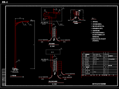 市政路灯工程大样图 节点详图 通用节点