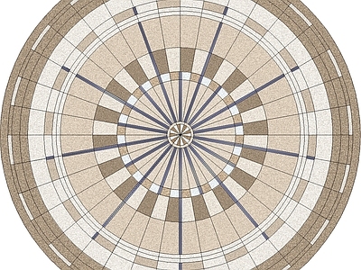 圆形中心几何拼花广场砖