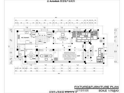 新中式禅意茶楼餐厅平面 施工图